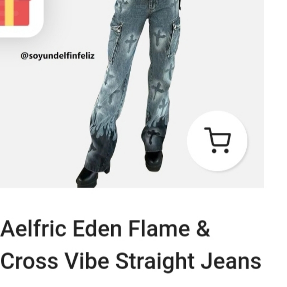 Aelfric Eden Flame & Cross Vibe Straight Jeans, 32